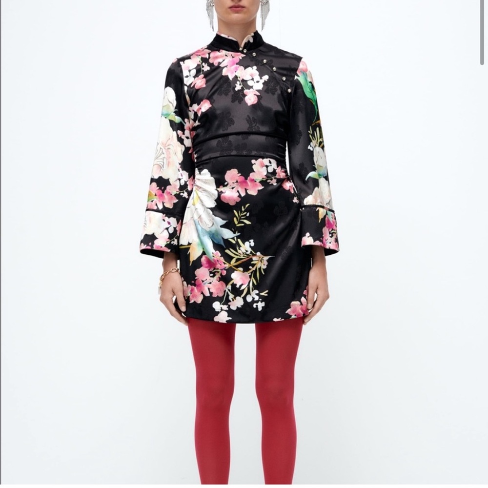 ZARA Asian inspired mini dress Size S